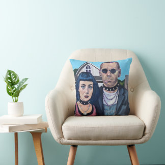 Modern American Gothic  Art- Grant Woods Inspired Kissen