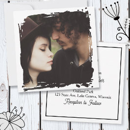 Modern and Simple Unique Photo Template Wedding Einladung