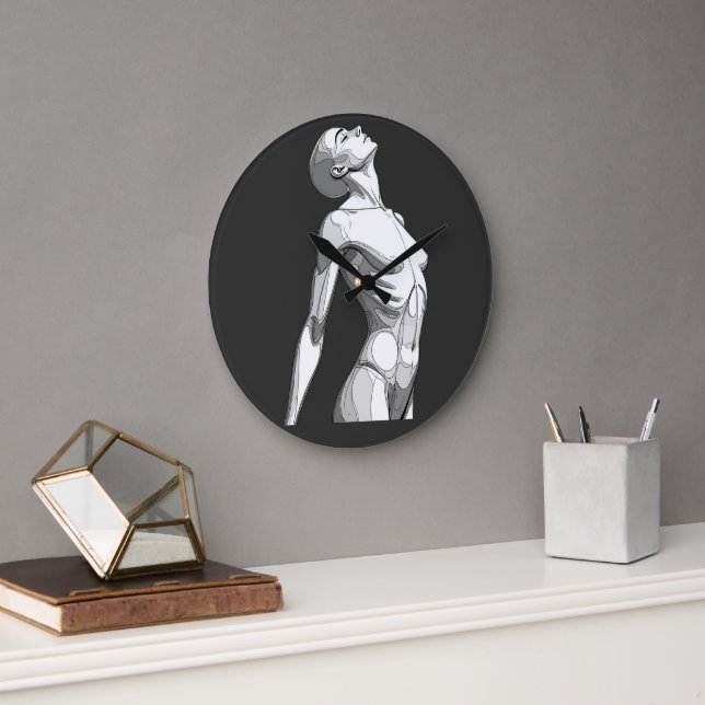 Modern Android Sketch - Minimalist Wall Clock Große Wanduhr (Büro)