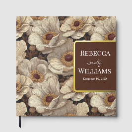 Modern Anemones Accent Fall Wedding Gästebuch