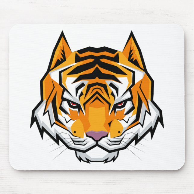 Modern Angry Tiger Head Mousepad (Vorne)