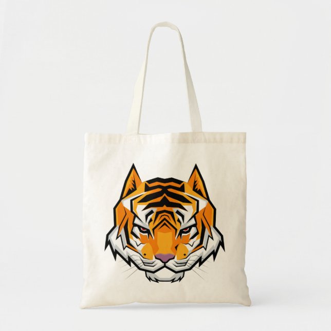 Modern Angry Tiger Head Tragetasche (Vorne)