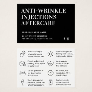 Modern Anti Wrinkle Injections Aftercare Card