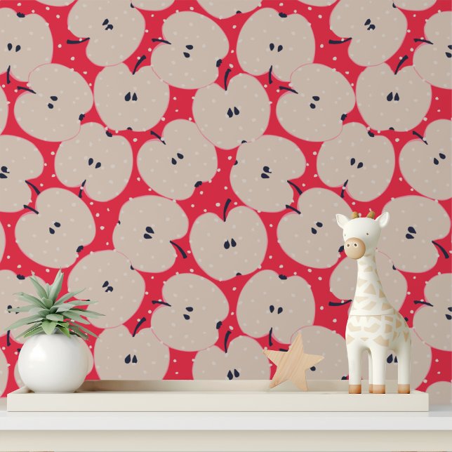 Modern Apple Fruit Red Pattern Tapete (Von Creator hochgeladen)