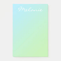 Modern Aqua Blue Green Ombre Script