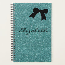 Modern Aqua Glitzer Girly Personalisiert
