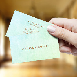Modern Aqua Green Ombre Gradient Linen Visitenkarte