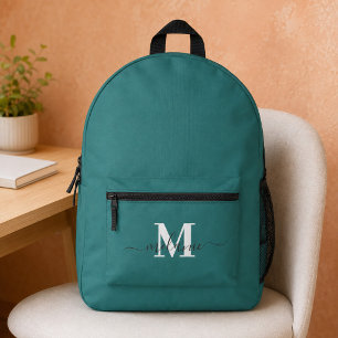 Modern Aquamariner Name für Monogramme Bedruckter Rucksack