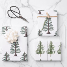 Modern Aquarell Weihnachten Grüne Pine Tree Schnee