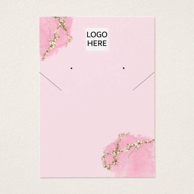 Modern Aquarellfarben-Kette-Earring-Display-Karte (Vorderseite)