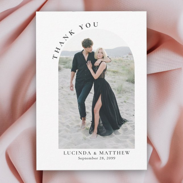 Modern Arch Boho Wedding Vielen Dank Dankeskarte (Von Creator hochgeladen)