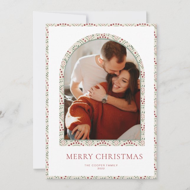 Modern Arch Christmas Card Feiertagskarte (Vorderseite)