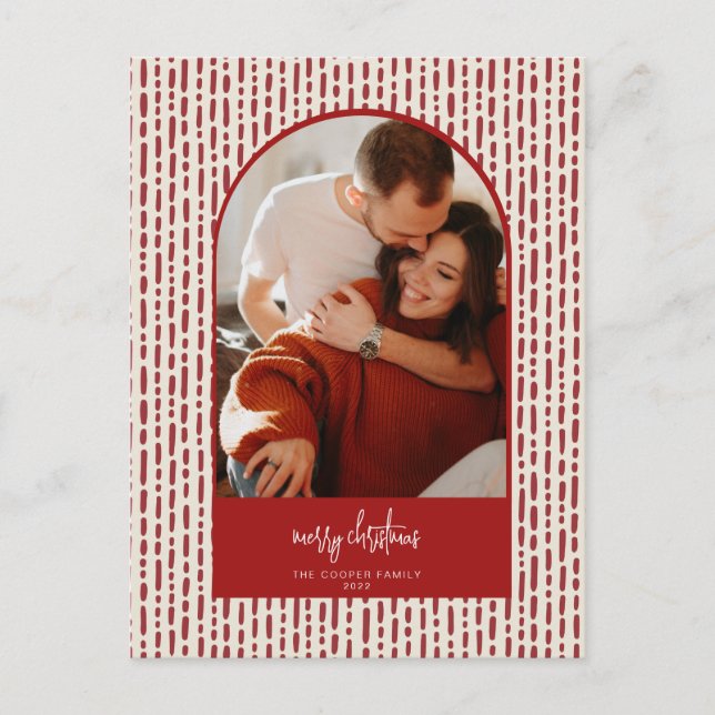 Modern Arch Christmas Card Feiertagspostkarte (Vorderseite)