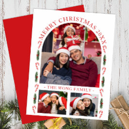 Modern Arch Christmas Card mit 3 Fotos Feiertagskarte
