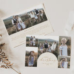 Modern Arch | Cream Multi Photo Family Christmas Feiertagskarte<br><div class="desc">This modern arch cream multi photo family Christmas holiday card is the perfect simple holiday greeting. The bohemian cream and gold design features unique industrial lettering typography with minimalist vintage style. Personalize the front of the card with 6 photos, your family name and the year. Include 2 additional photos, and...</div>