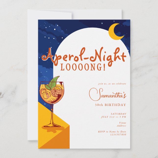 Modern Arch die ganze Nacht lang Spritz Sommer Geb Einladung (Vorderseite)