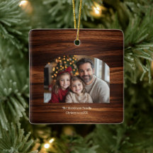 Modern Arch Family Foto Woodgrain Weihnachten