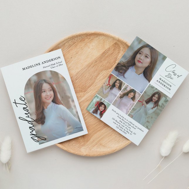 Modern Arch Foto Collage Abschluss Einladung (Von Creator hochgeladen)