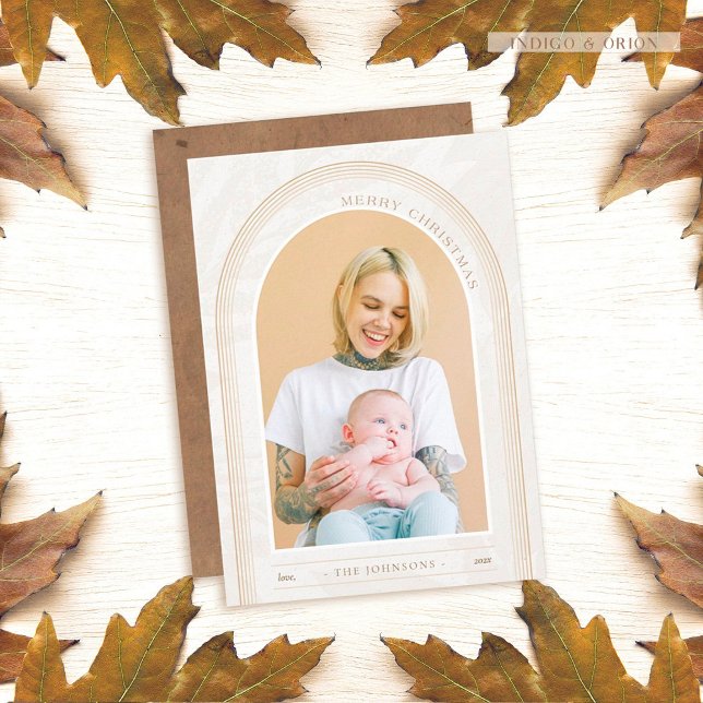 Modern Arch Foto Weihnachtskarte (Von Creator hochgeladen)