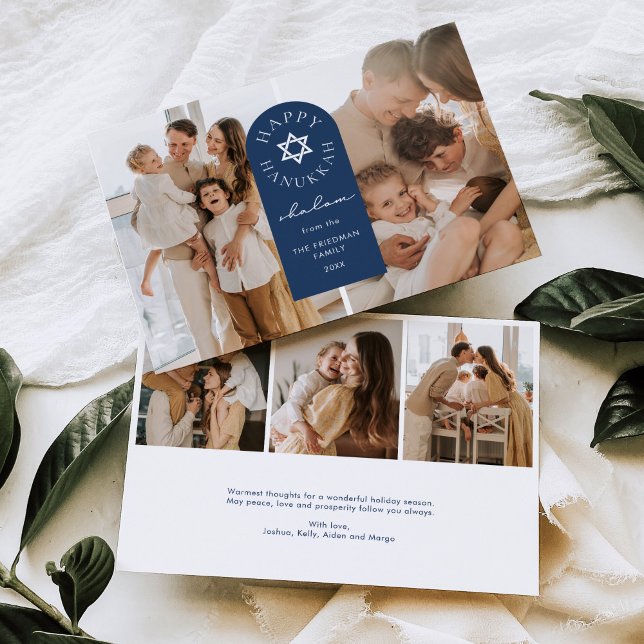 Modern Arch Hanukkah Foto Holiday Card Einladung (Von Creator hochgeladen)