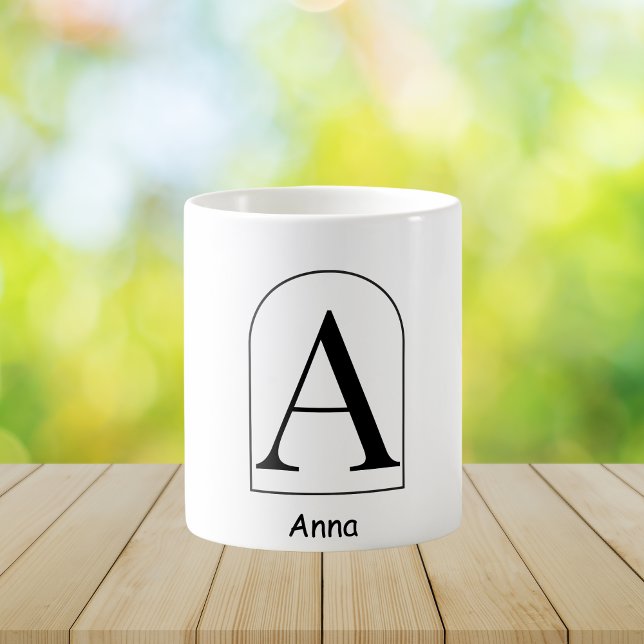 Modern Arch Initial Monogram Coffee Mug Kaffeetasse (Von Creator hochgeladen)