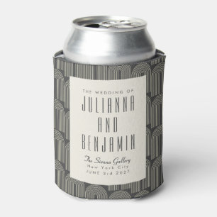 Modern Arch Line Art Black Gray Custom Wedding Dosenkühler
