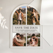 Modern Arch Photo Collage Wedding Save the Date