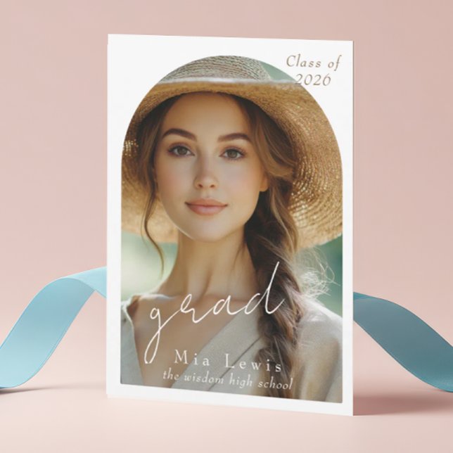 Modern Arch Photo Graduation Ankündigung (Von Creator hochgeladen)