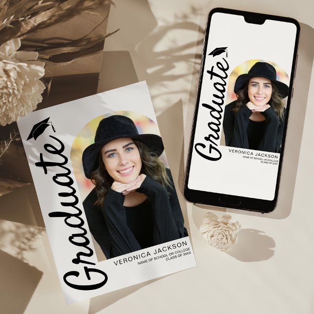 Modern Arch Photo Graduation Ankündigung (Von Creator hochgeladen)