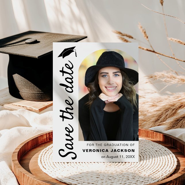 Modern Arch Photo Graduation Save The Date (Von Creator hochgeladen)
