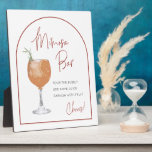 Modern Arch Terracotta auf dem Mimosa Bar Sign Fotoplatte<br><div class="desc">Kann vollständig an Ihre Bedürfnisse angepasst werden >> Hintergrundfarbe, Schriftart/Stil und Bogenfarbe können alle auf Ihren Anzug geändert werden. © Gorjo Designs. Made for you via Zazzle Plattform. // Sie suchen passende Artikel? Andere Schreibwaren aus dem Set, die im Bereich "Sammlungen" meines Ladens erhältlich sind. // Benötigen Sie Hilfe bei...</div>