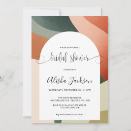 Modern Arch Terracotta & Sage Brautparty Einladung