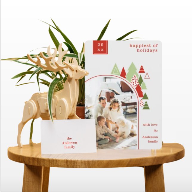 Modern Arch und farbenfrohe Foto Weihnachtskarte Einladung (Von Creator hochgeladen)