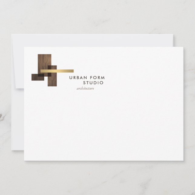 Modern Architect Logo Flat Notecard Mitteilungskarte (Vorderseite)