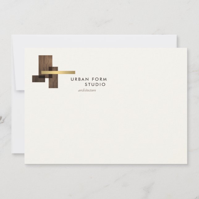 Modern Architect Logo Ivory Flat Notecard Mitteilungskarte (Vorderseite)