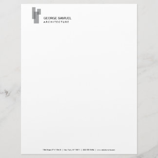 Modern Architectural Blocks Logo Gray/White  Briefbogen