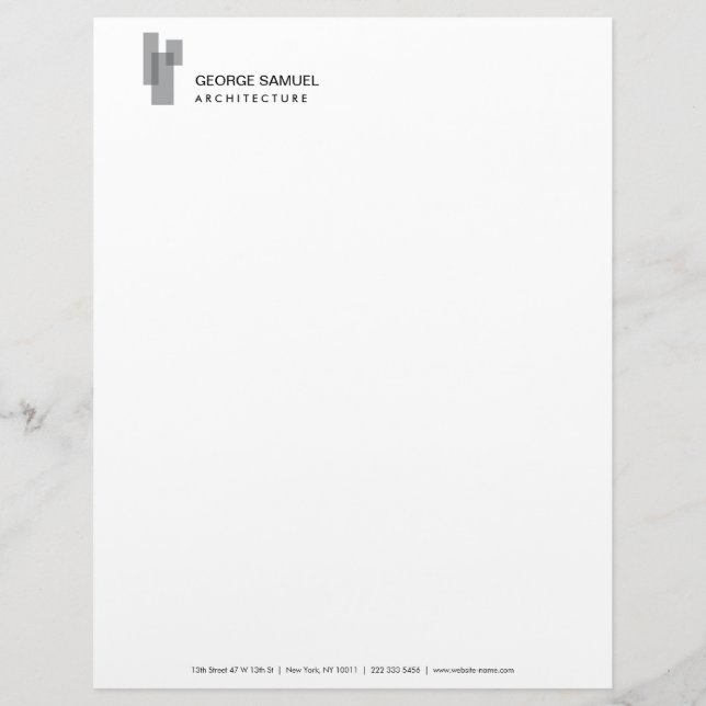 Modern Architectural Blocks Logo Gray/White  Briefbogen (Vorderseite)