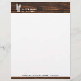 Modern Architectural Blocks Logo II on Dark Wood  Briefbogen