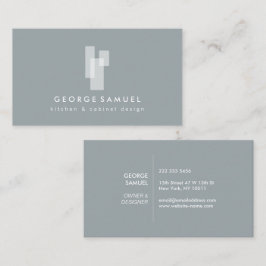 Modern Architectural Blocks Logo II White/Slate  Visitenkarte
