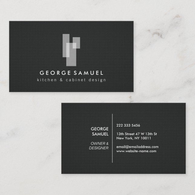 Modern Architectural Blocks Logo Visitenkarte (Vorne/Hinten)