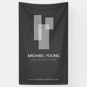 Modern Architectural Blocks Logo weiß/grau Banner