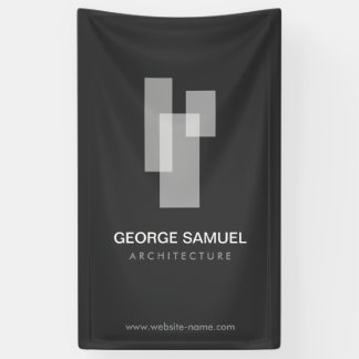Modern Architectural Blocks Logo White/Gray  Banner