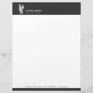 Modern Architectural Blocks Logo White/Gray  Briefbogen
