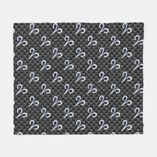Modern Aries signieren auf Holzkohlefaser Print Fleecedecke (Vorderseite (Horizontal))
