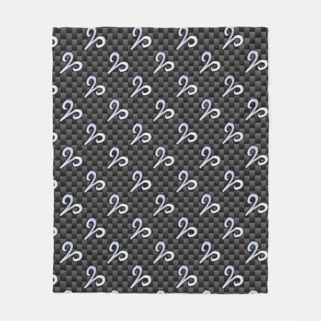 Modern Aries signieren auf Holzkohlefaser Print Fleecedecke (Vorderseite)