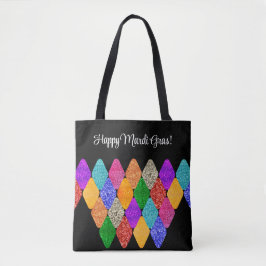Modern Arlequin Muster Funkelnd Mardi Gras Custom Tasche
