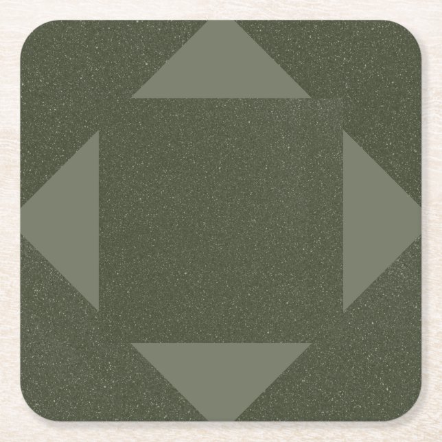 Modern Arrow Frame Paper Untersetzer - Moss Green (Vorderseite)