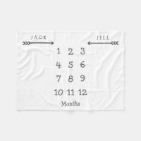 Modern Arrow Twin Milestone Baby Blanket
