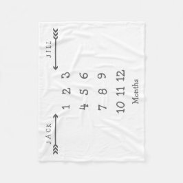 Modern Arrow Twin Milestone Baby Blanket Fleecedecke