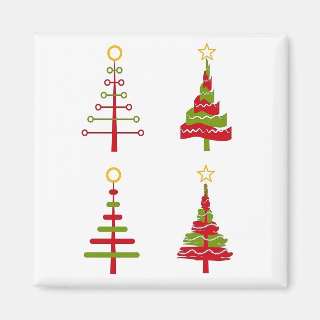 Modern Art Christmas Trees Magnet (Vorne)